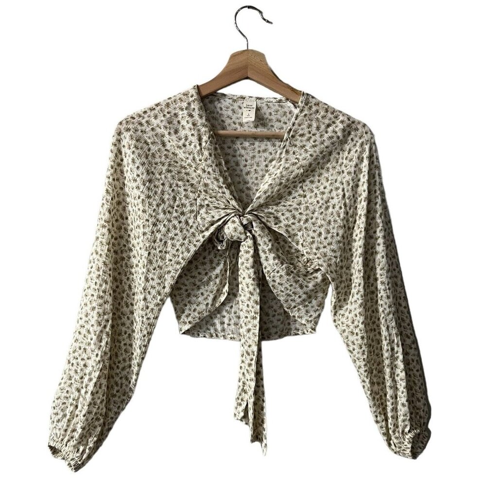 Lazy Sundays Crop Top Size Small Wrap Front Tie W… - image 2